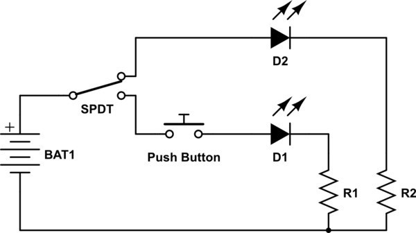 circuito para conectar un interruptor de paso de 2 lugares a dos lámparas 