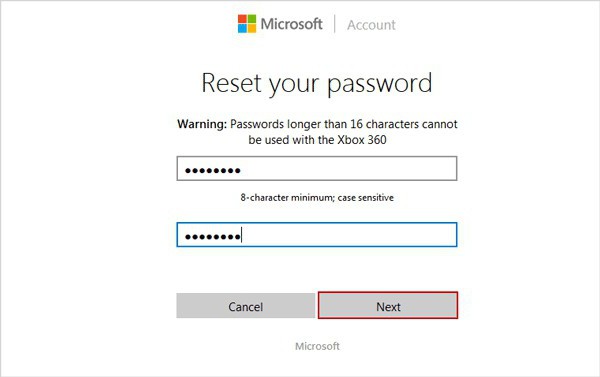 la cuenta de Microsoft olvidó la contraseña 